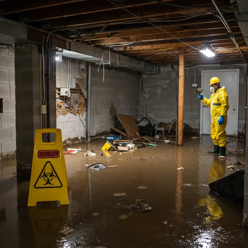 Flooded Basement Electrical Hazard in Elwood, KS Property